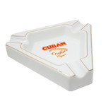 Cuban Crafters White Triangle Ceramic Ashtray