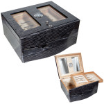 Large Humidor Moderno Negro Grande Black Apricot Humidors for 120 Cigars