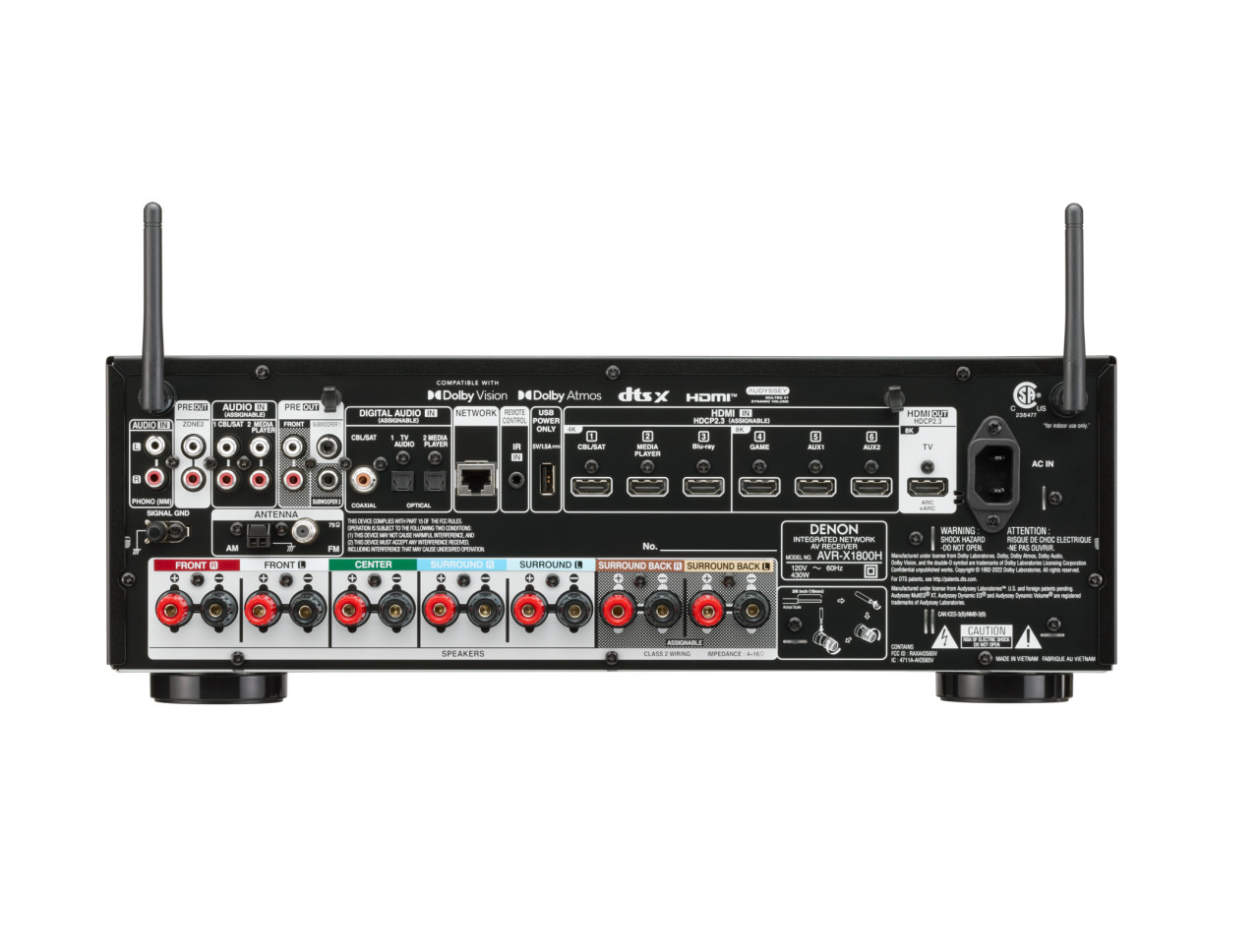 Denon AVR-X1800H 7.2 Ch. AV Receiver