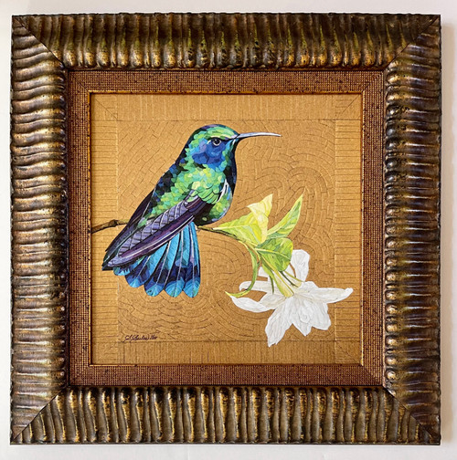 Violetear Hummingbird 14x14 / Mosaic Giclee'