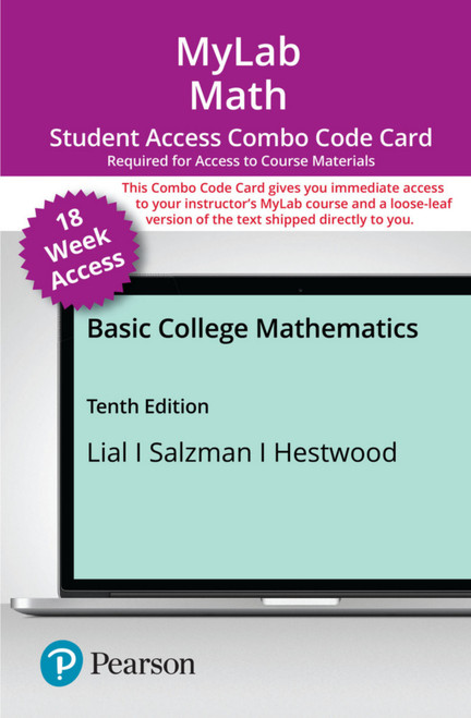 (eBook PDF) MyLab Math with Pearson eText Print Combo Access Code for Basic College Mathematics
10th Edition (eBook PDF) MyLab Math with Pearson eText Print Combo Access Code for Basic College Mathematics
10th Edition