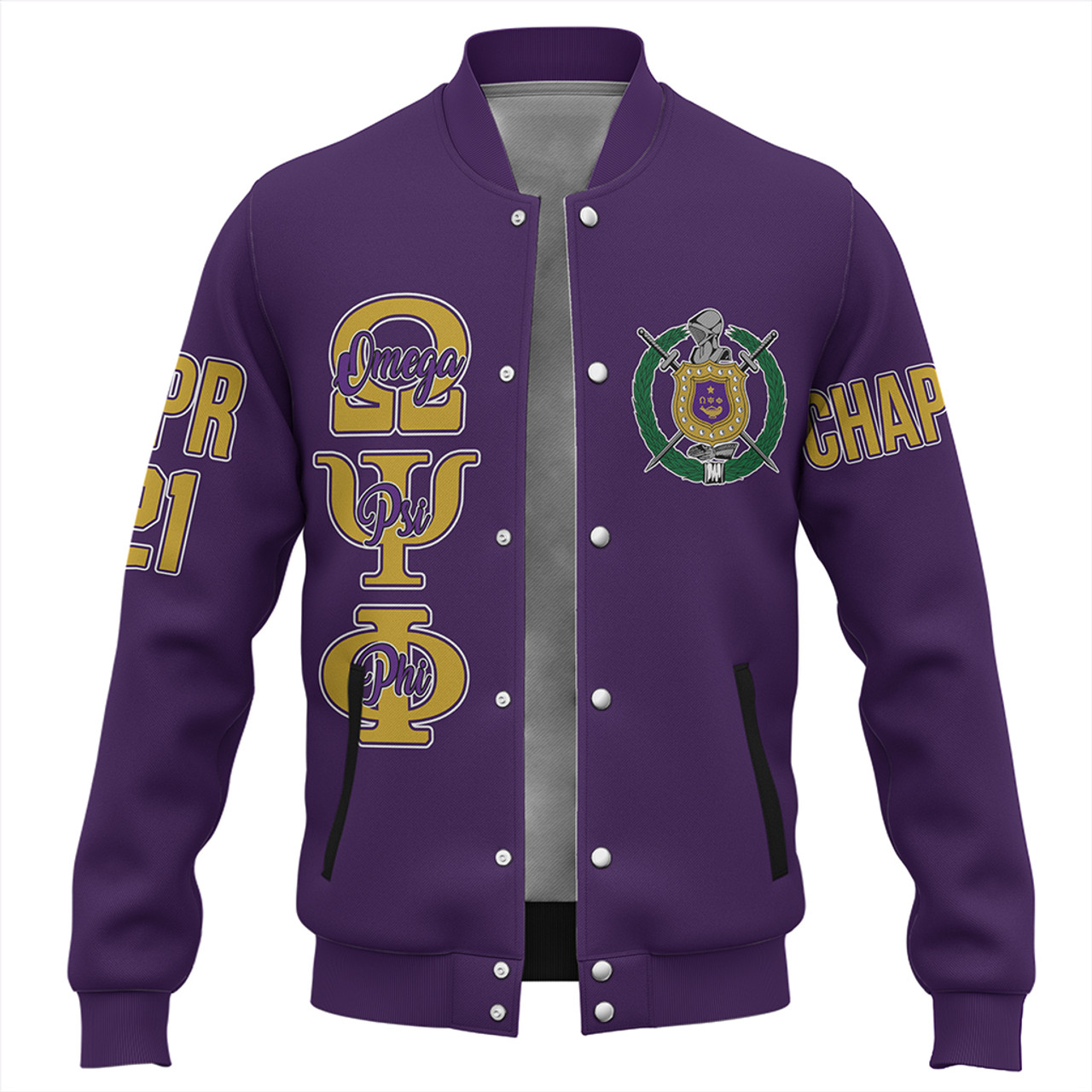 Omega Psi Phi Baseball Jacket Custom Fraternity Purple