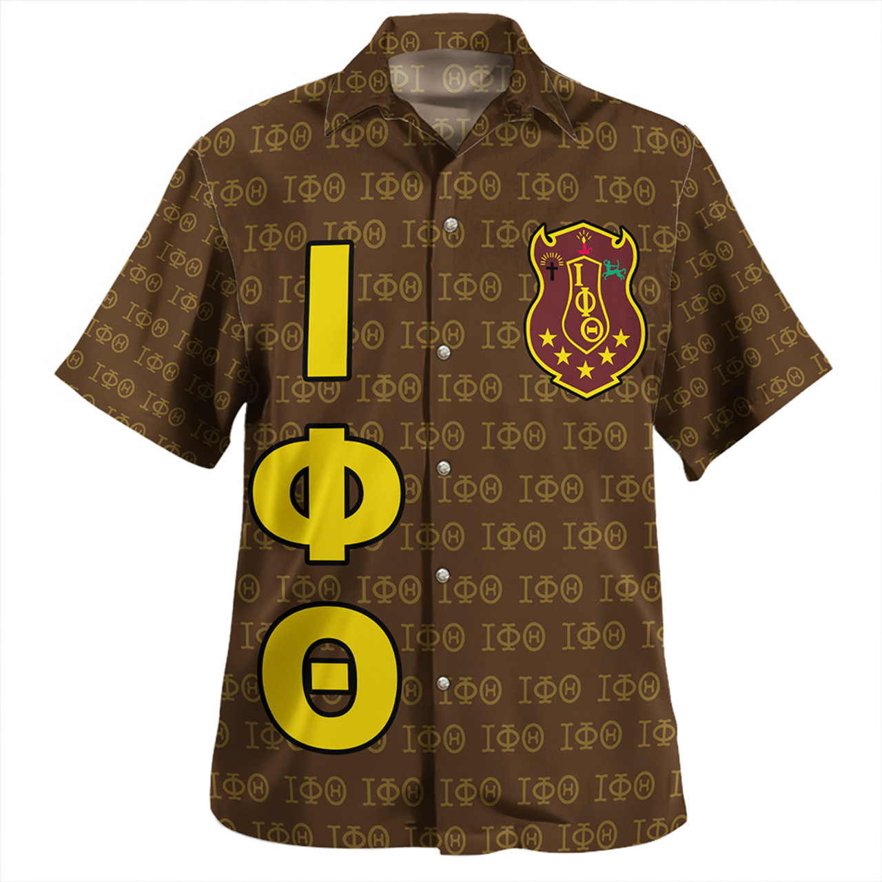 Iota Phi Theta Hawaiian Shirt Monogram Patterns