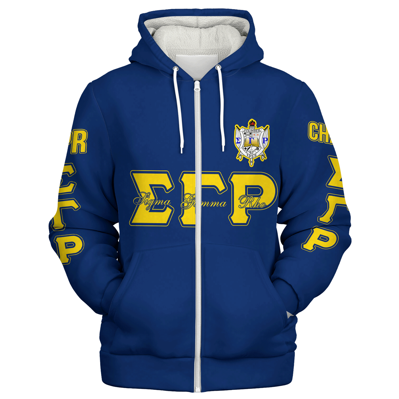 Sigma Gamma Rho Sherpa Hoodie Custom Chapter And Spring Style