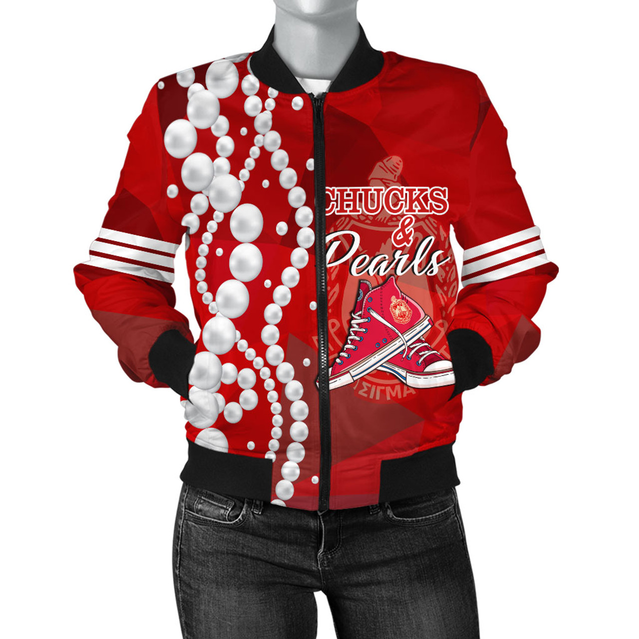 Delta Sigma Theta Bomber Jacket Greek Life Chuck And Pearls