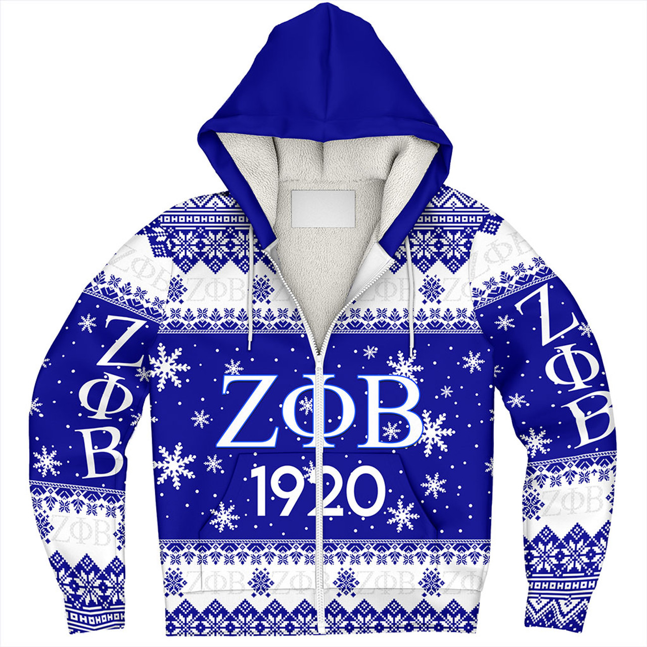 Zeta Phi Beta Sherpa Hoodie Sorority Inc Christmas