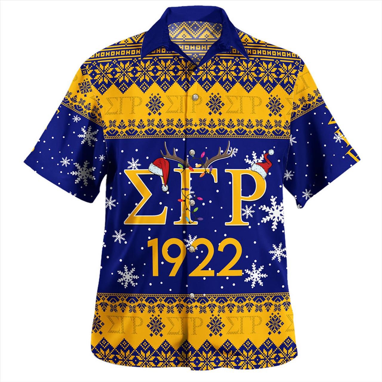 Sigma Gamma Rho Hawaiian Shirt Christmas Symbols Design