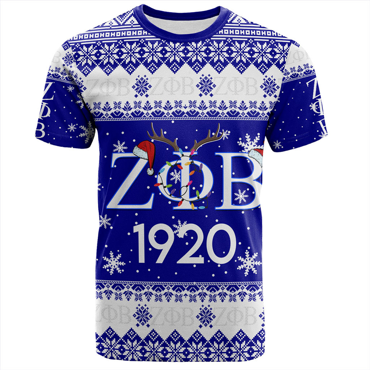 Zeta Phi Beta T-Shirt Christmas Symbols Design