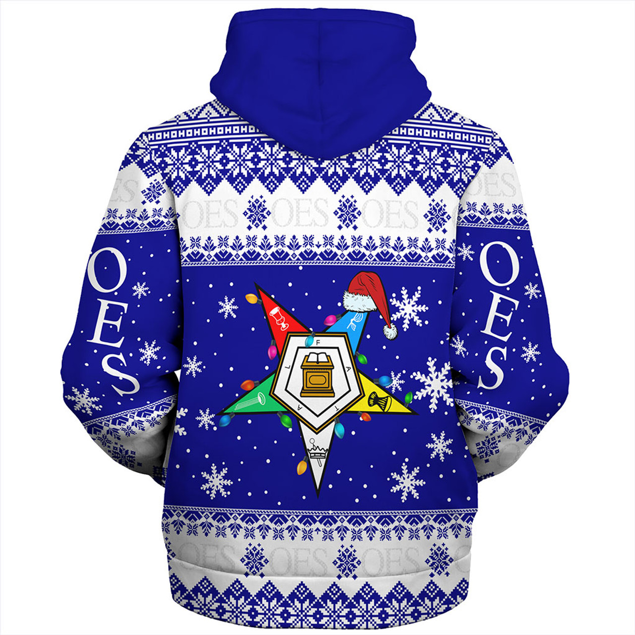 Order of the Eastern Star Sherpa Hoodie Christmas Symbols Design
