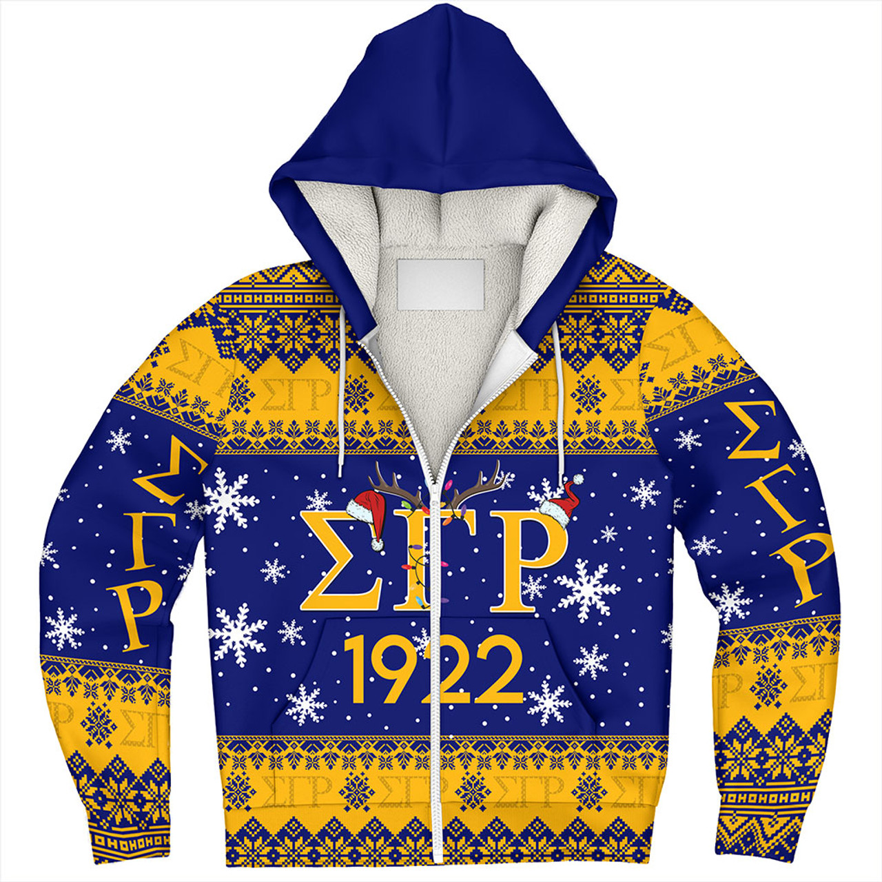 Sigma Gamma Rho Sherpa Hoodie Christmas Symbols Design