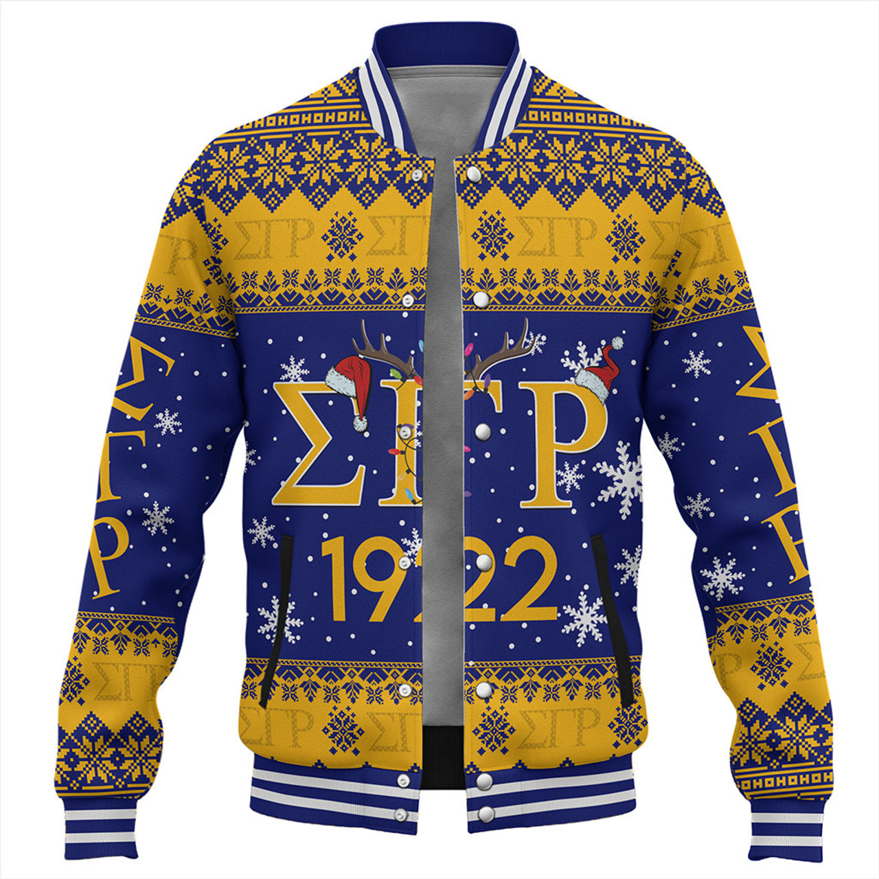 Sigma Gamma Rho Baseball Jacket Christmas Symbols Design