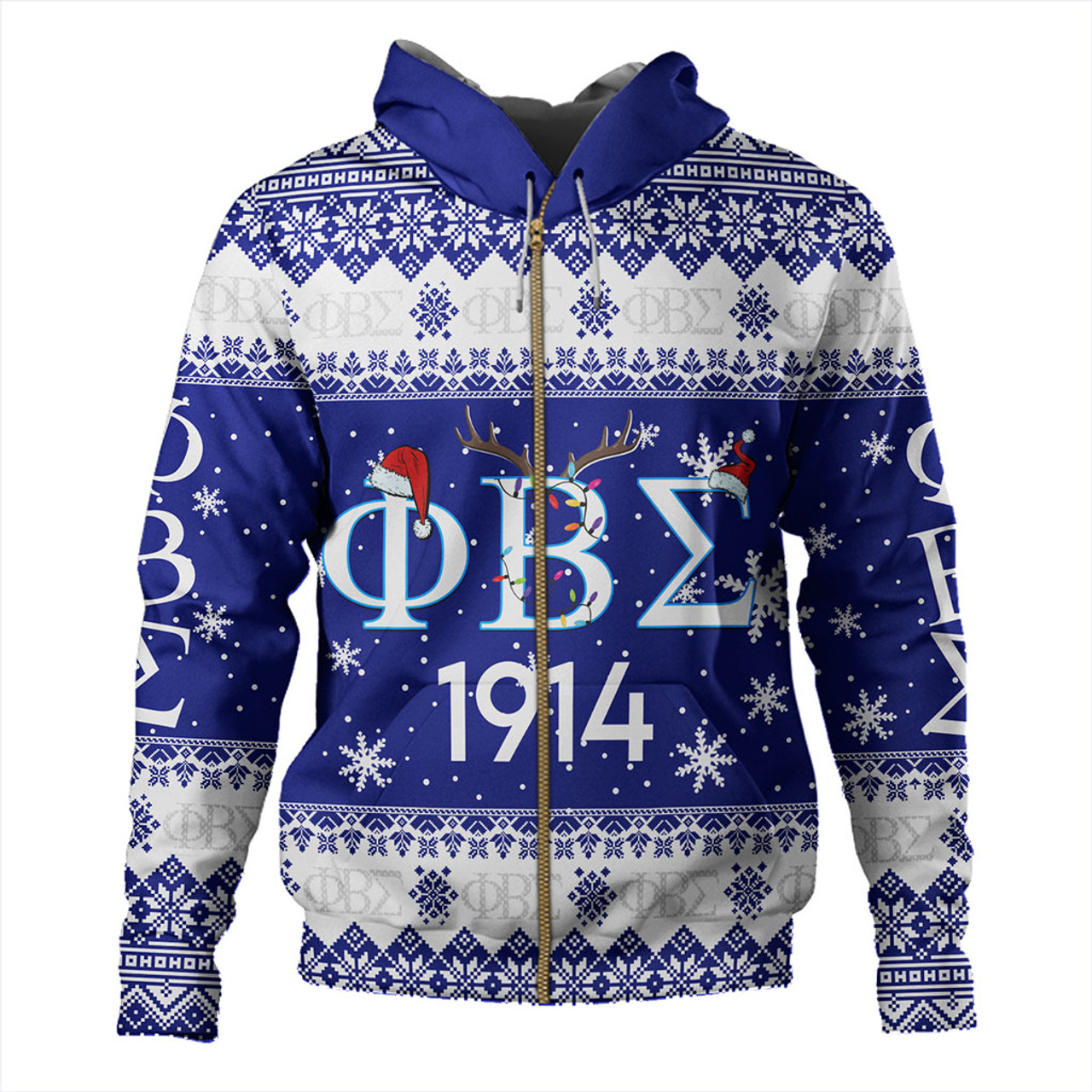 Phi Beta Sigma Hoodie Christmas Symbols Design