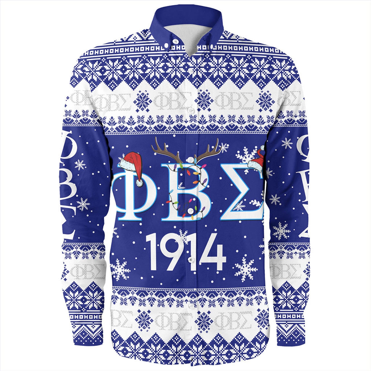 Phi Beta Sigma Long Sleeve Shirt Christmas Symbols Design