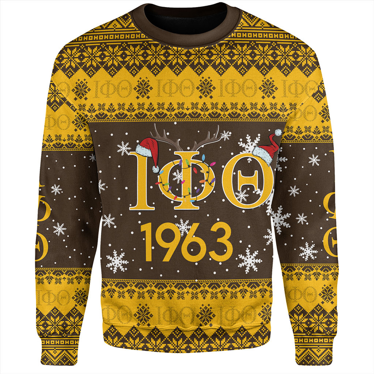 Iota Phi Theta Sweatshirt Christmas Symbols Design