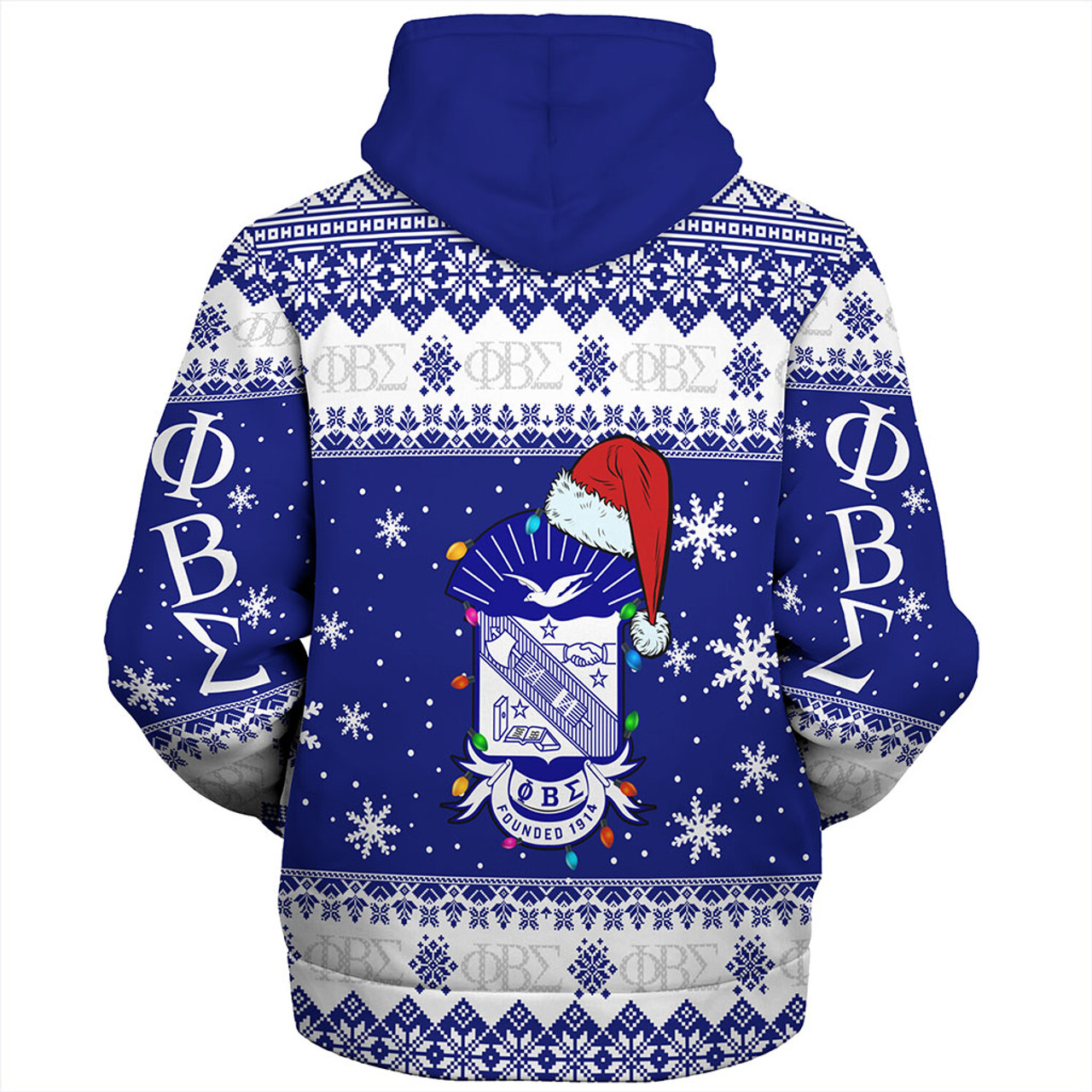 Phi Beta Sigma Sherpa Hoodie Christmas Symbols Design