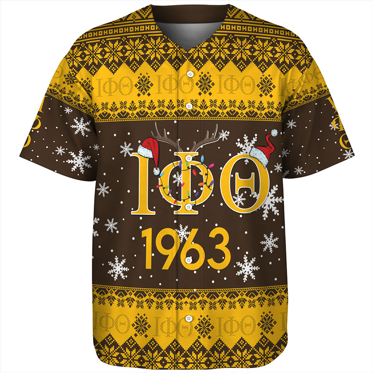 Iota Phi Theta Baseball Shirt Christmas Symbols Design