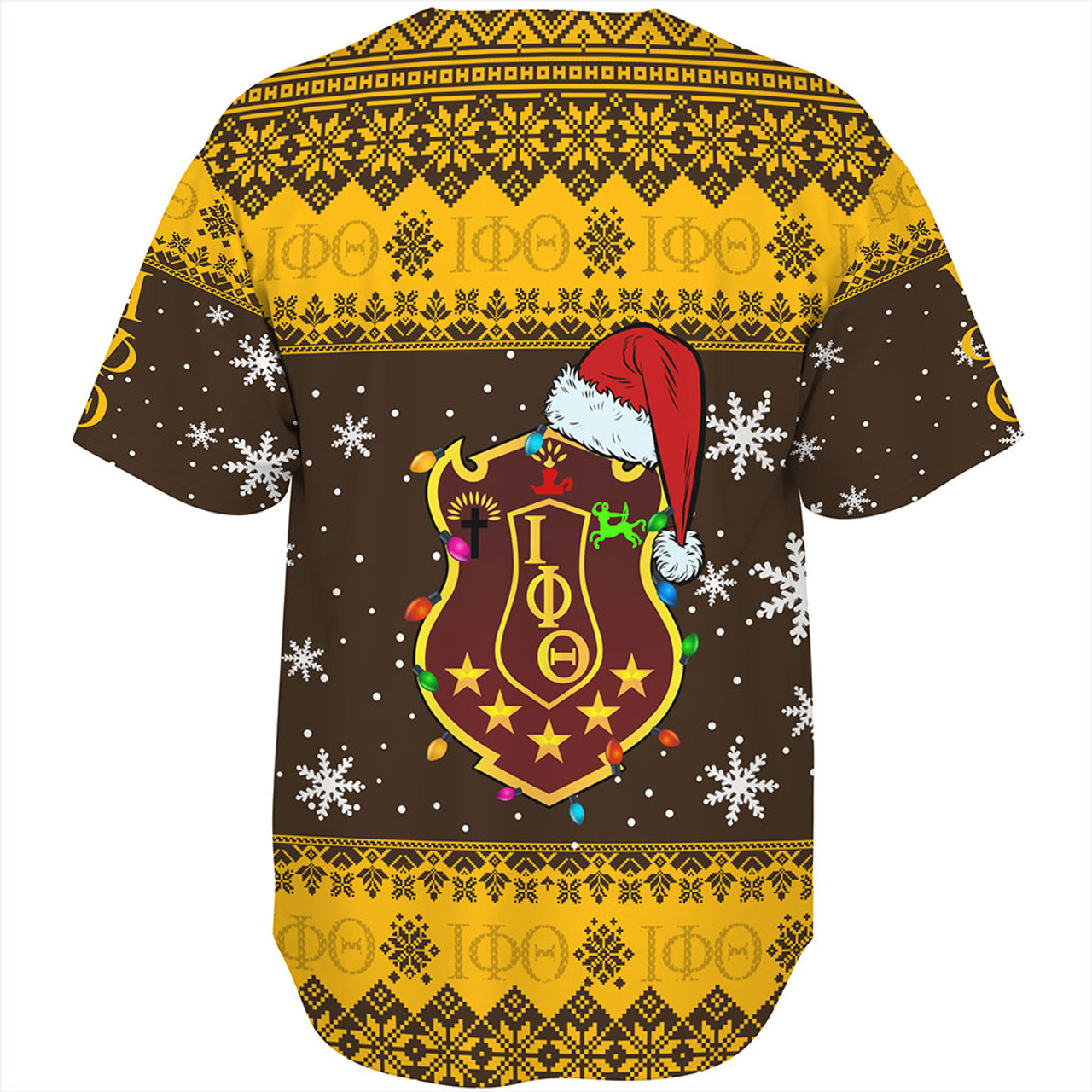 Iota Phi Theta Baseball Shirt Christmas Symbols Design