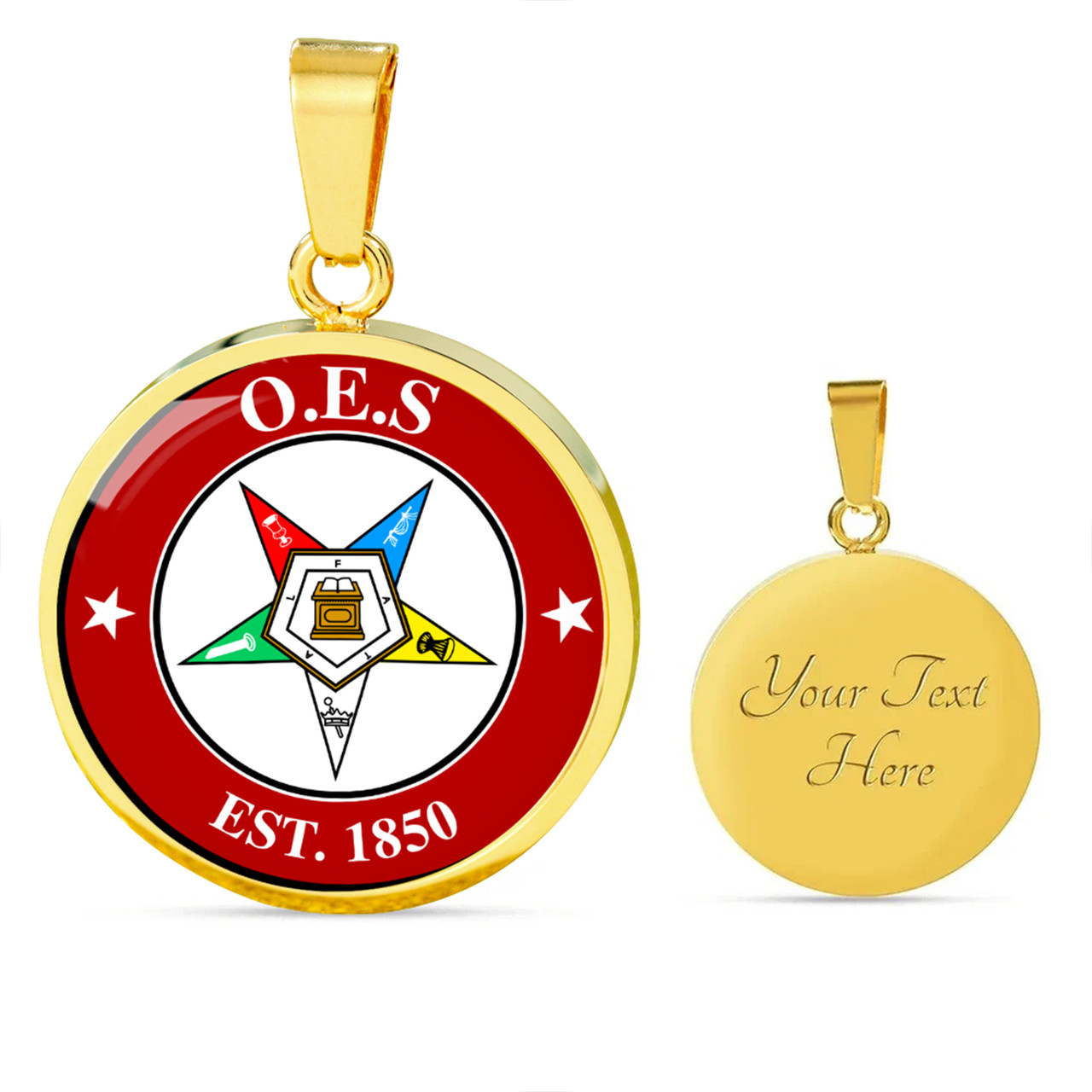 Order of the Eastern Star Necklace Circle Logo