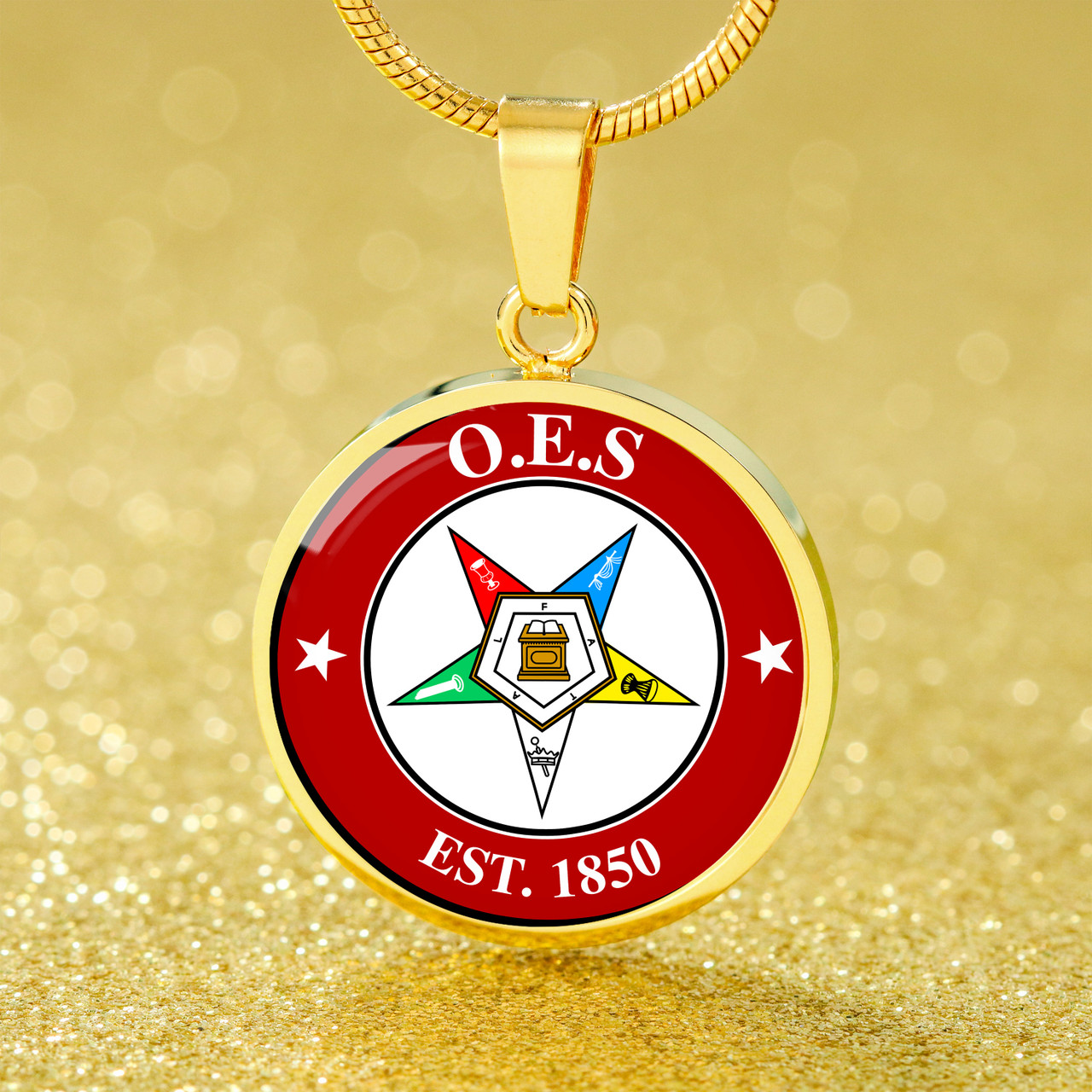 Order of the Eastern Star Necklace Circle Logo