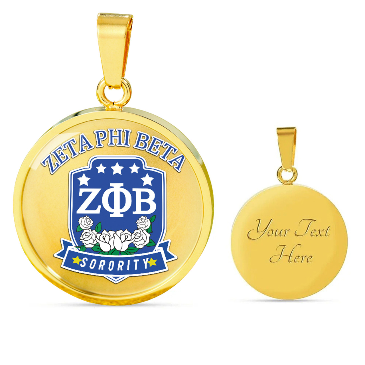 Zeta Phi Beta Necklace Circle Rose