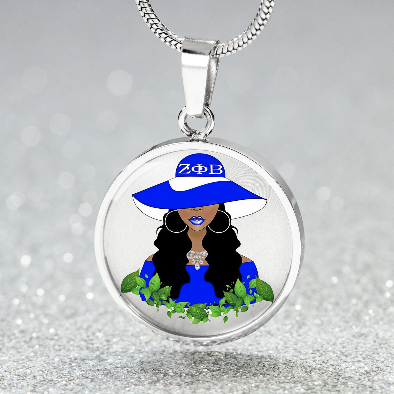 Zeta Phi Beta Necklace Circle Women Beautiful