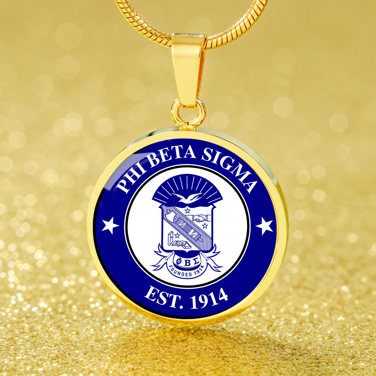 Phi Beta Sigma Necklace Circle Crest Style