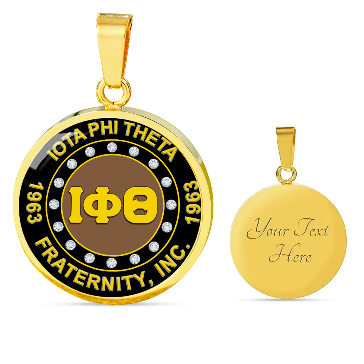 Iota Phi Theta Necklace Circle Greke Diamond