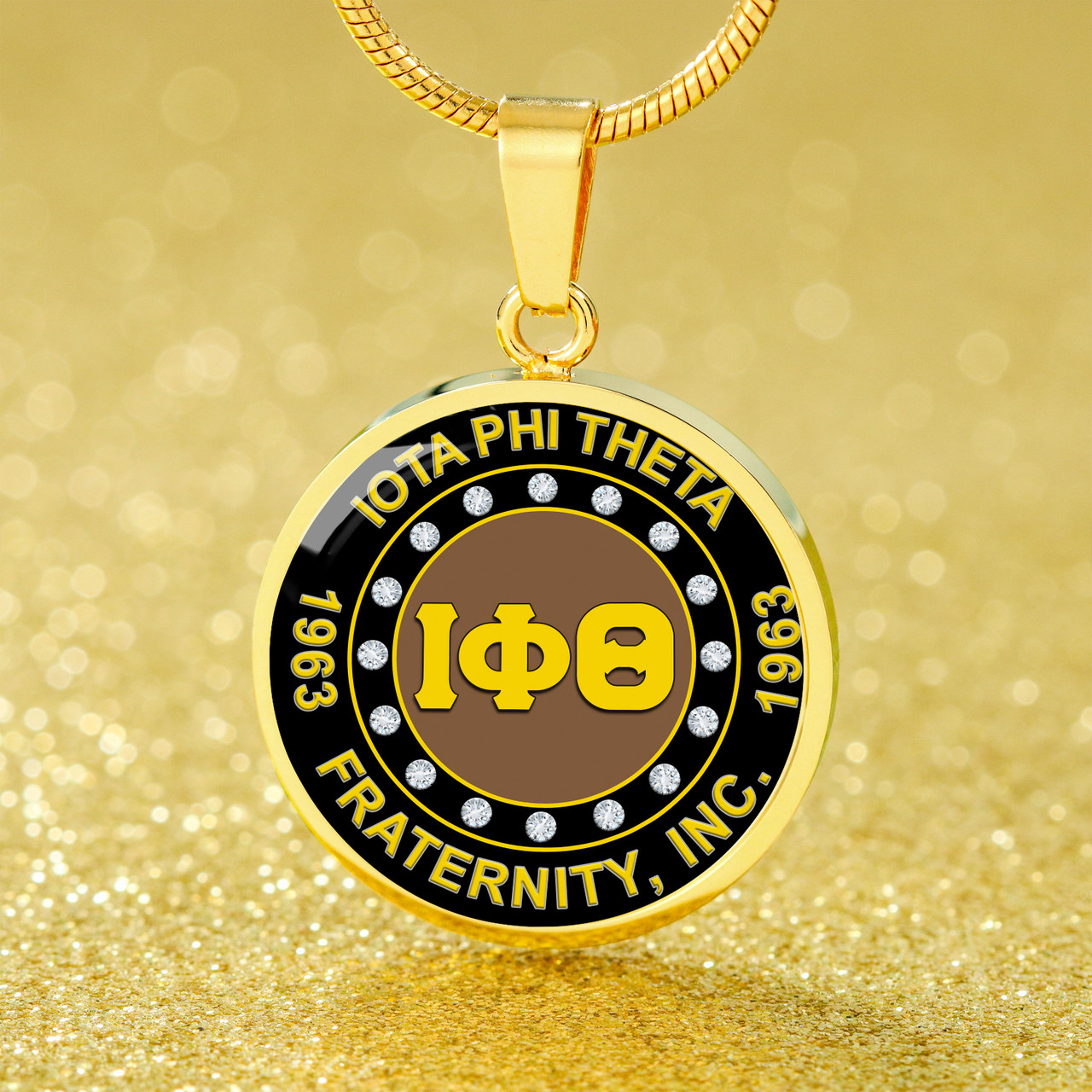 Iota Phi Theta Necklace Circle Greke Diamond