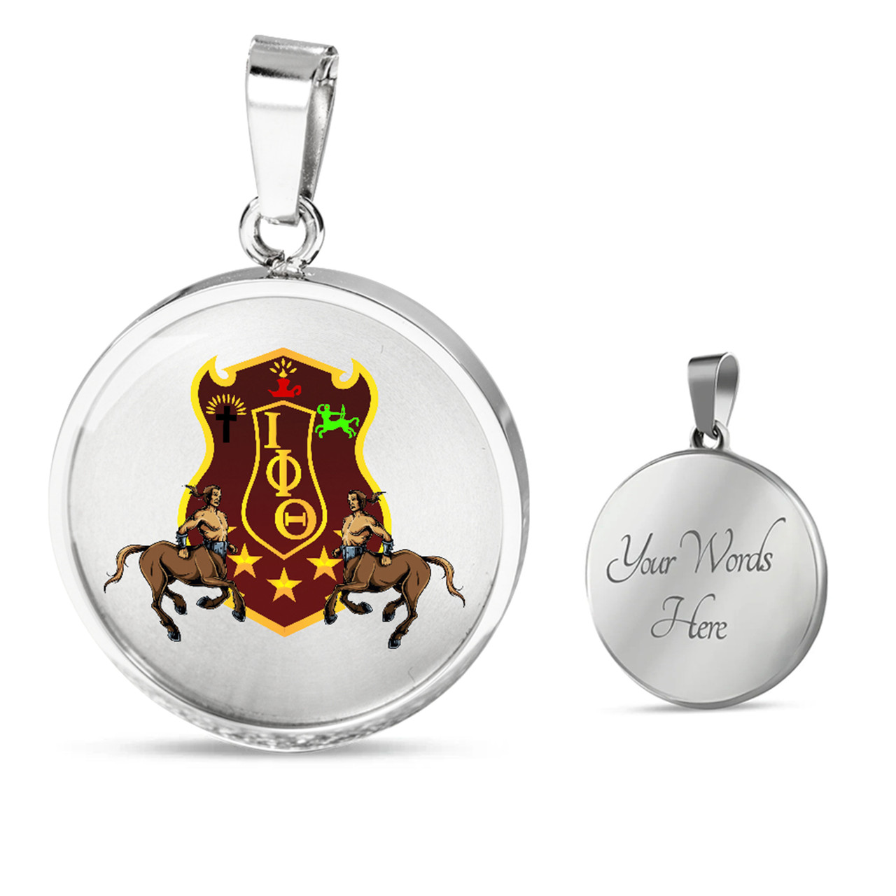 Iota Phi Theta Necklace Circle Shield Style