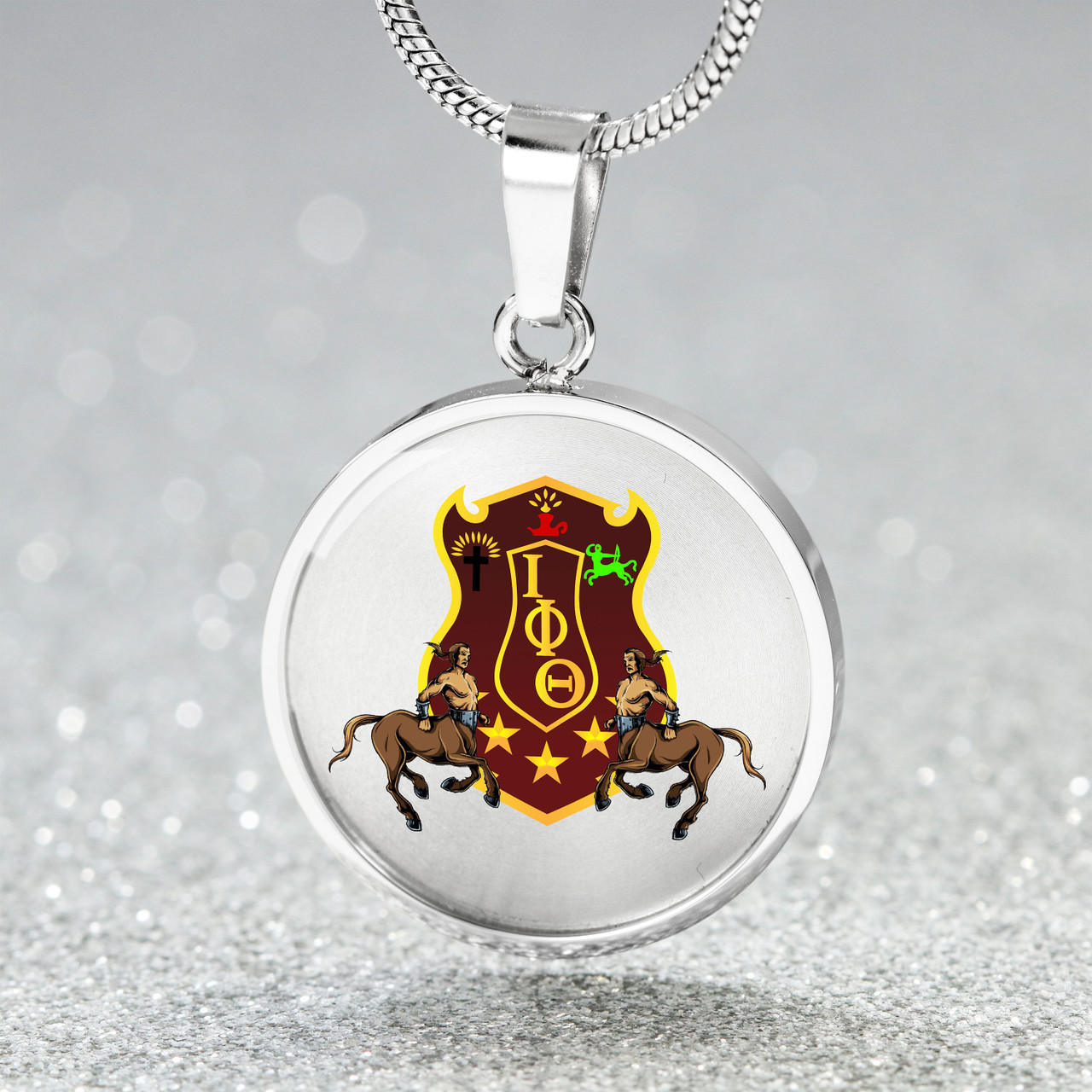 Iota Phi Theta Necklace Circle Shield Style