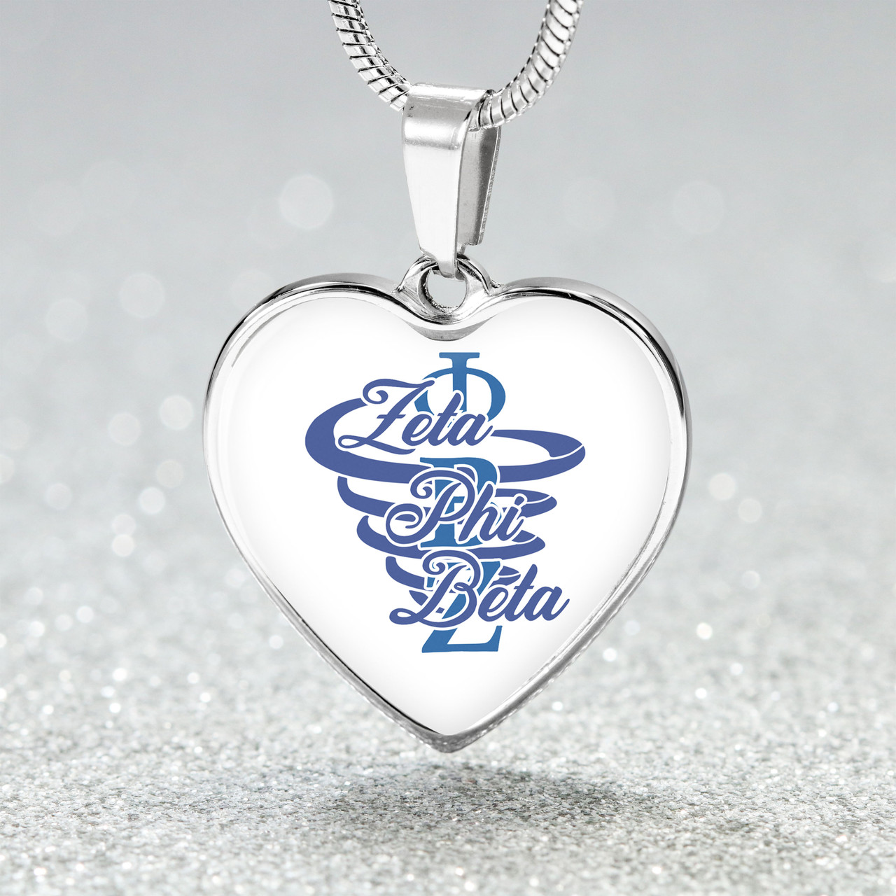 Zeta Phi Beta Necklace Heart Style