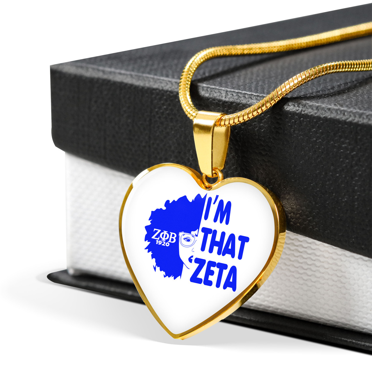 Zeta Phi Beta Necklace Heart I'm That Zeta