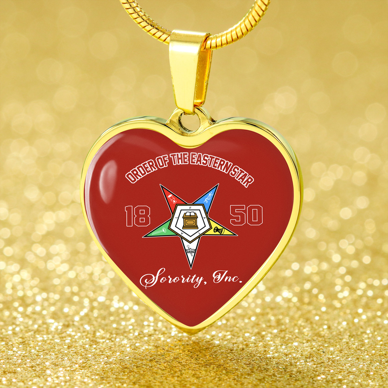 Order of the Eastern Star Necklace Heart Sorority