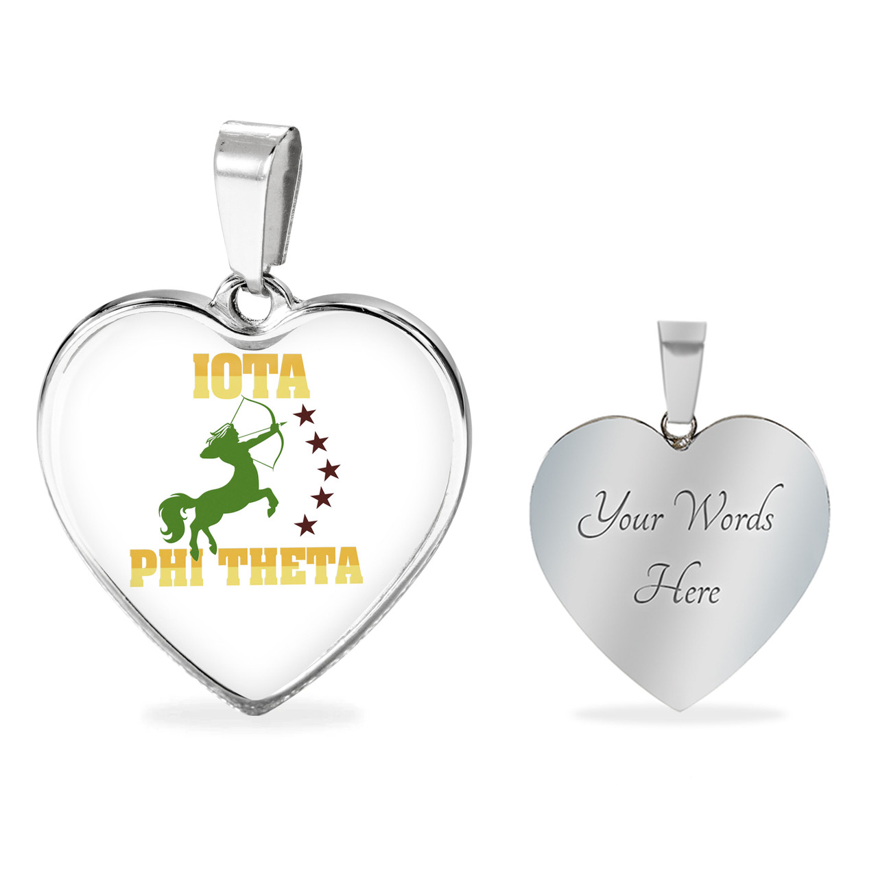 Iota Phi Theta Necklace Heart Letter Style