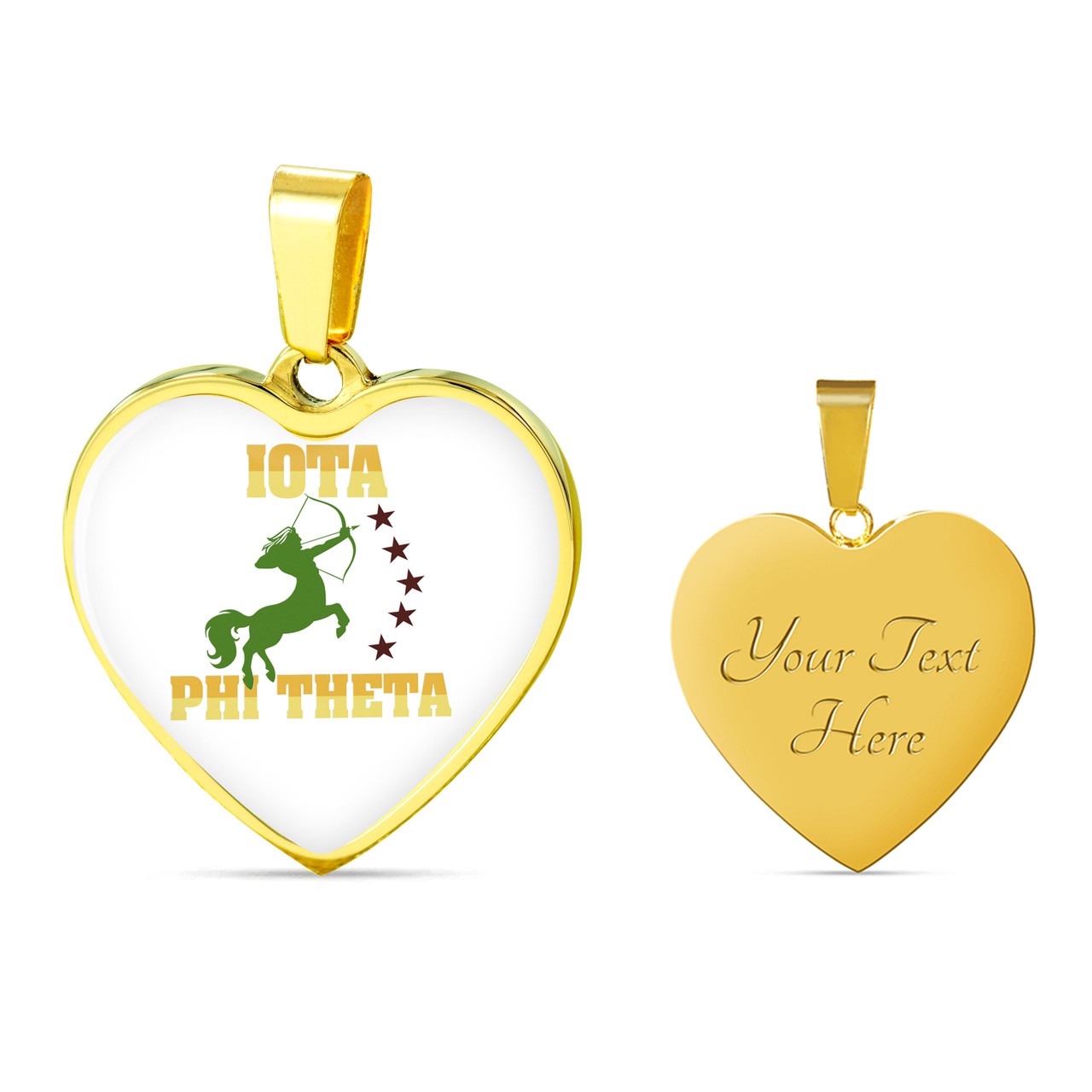 Iota Phi Theta Necklace Heart Letter Style