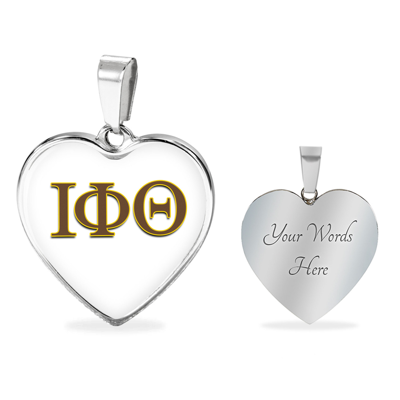 Iota Phi Theta Necklace Heart Greek