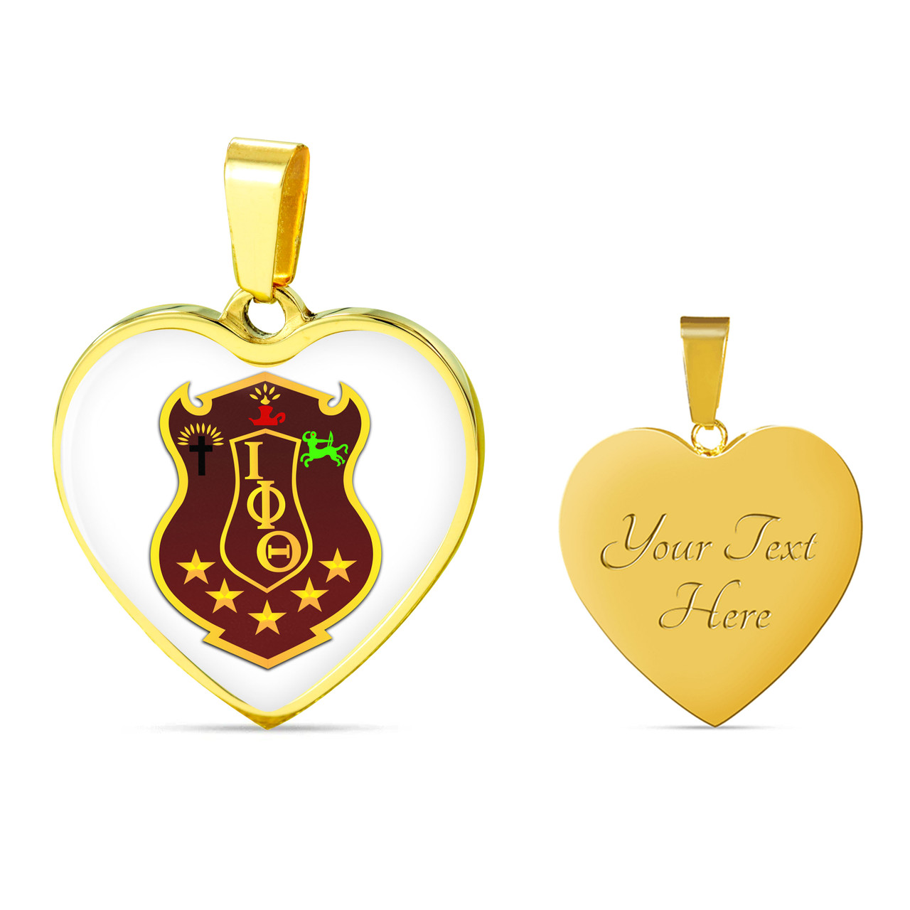 Iota Phi Theta Necklace Heart Crest