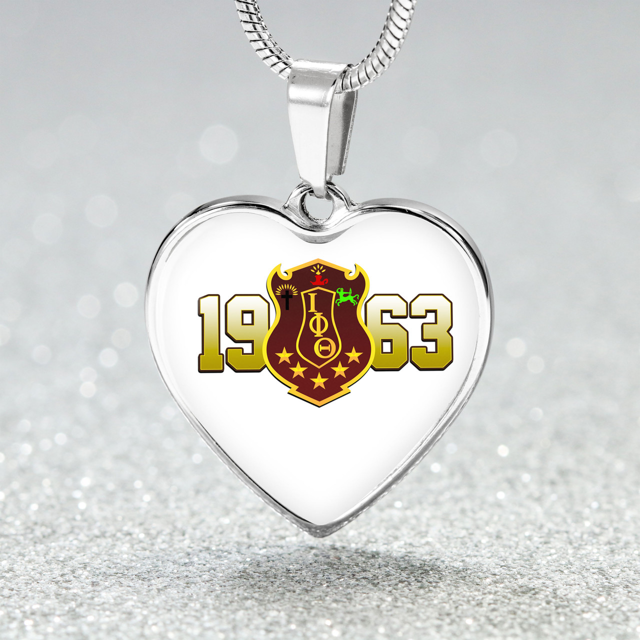 Iota Phi Theta Necklace Heart Since 1963