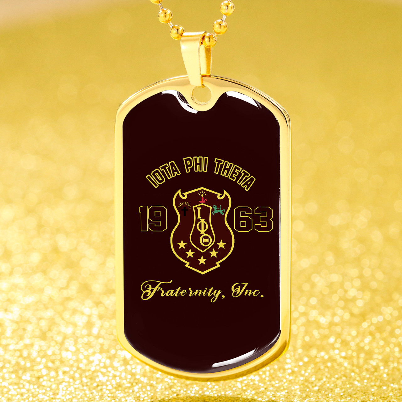 Iota Phi Theta Military Dog Tag Necklace Fraternity