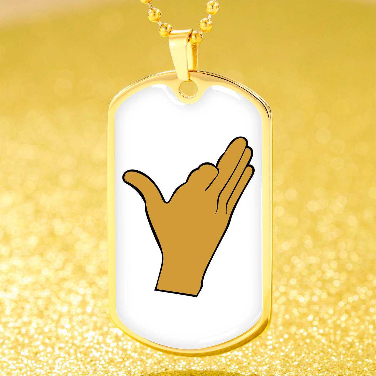 Iota Phi Theta Military Dog Tag Necklace Hand Sign