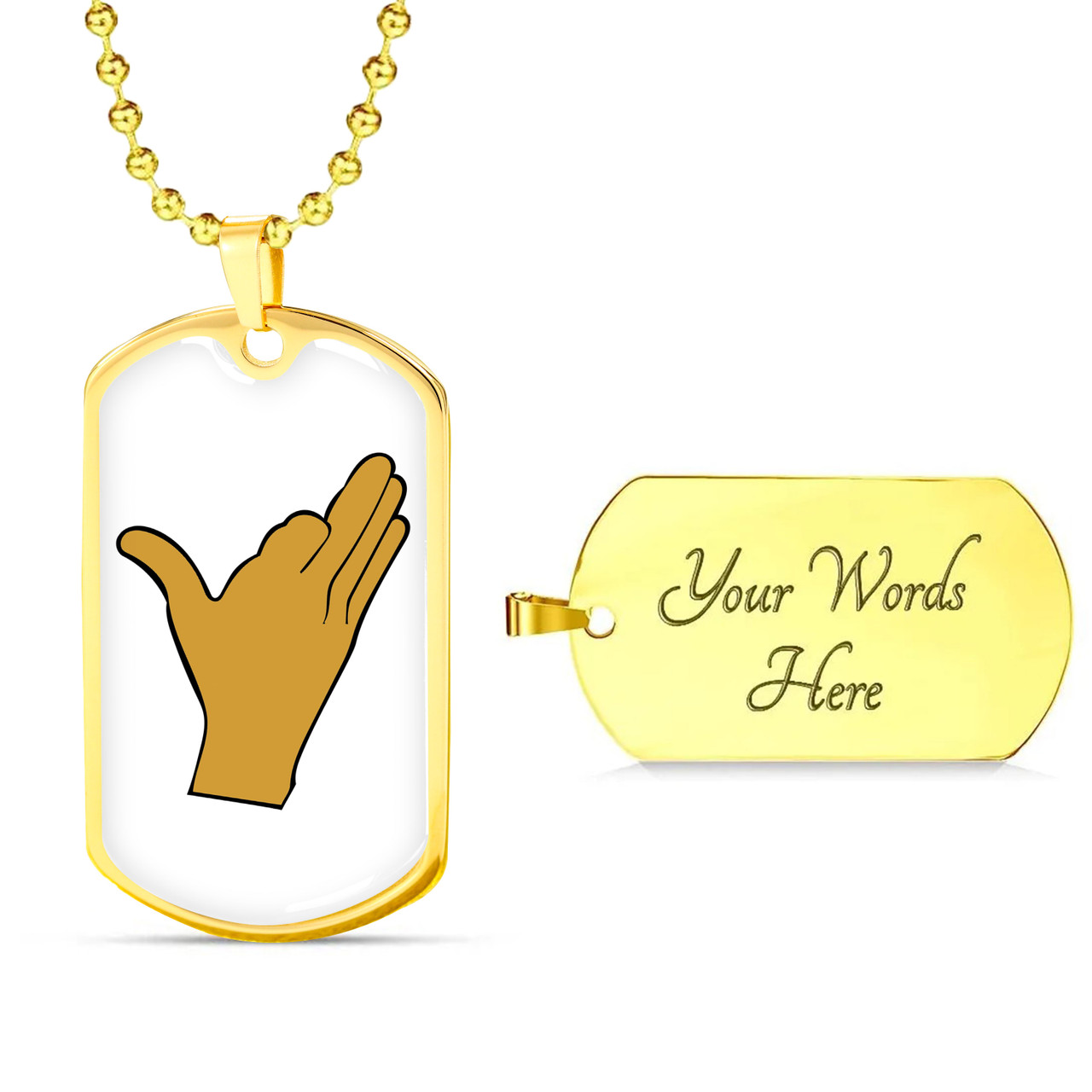 Iota Phi Theta Military Dog Tag Necklace Hand Sign