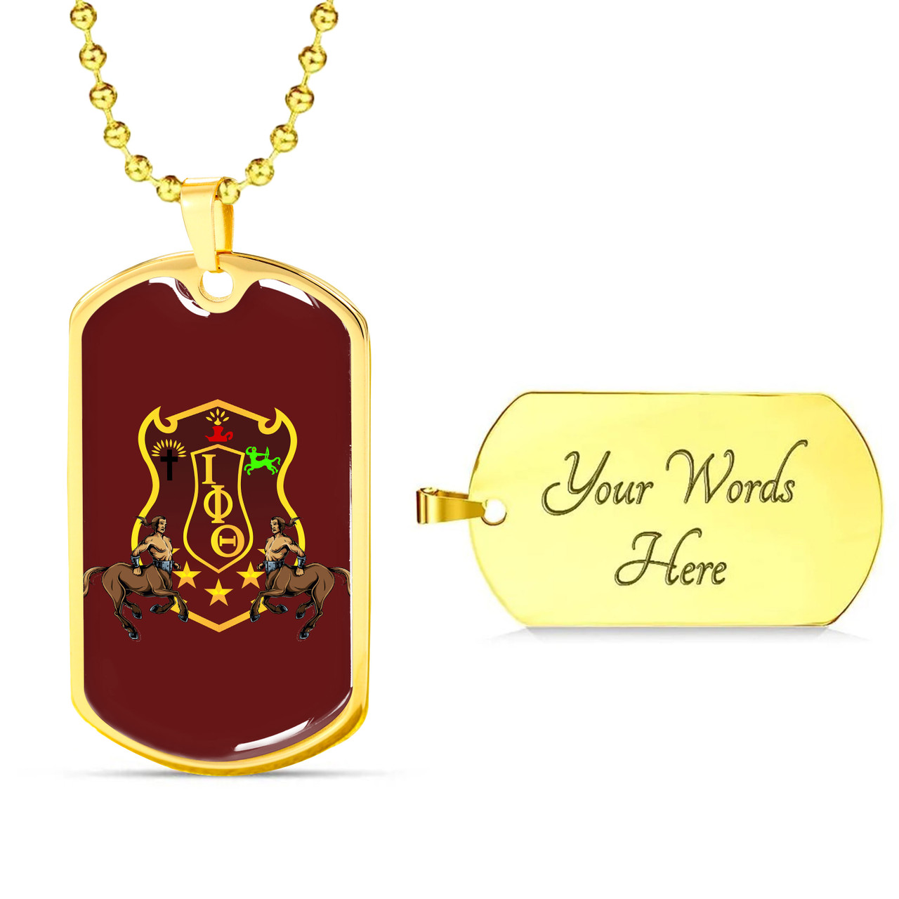 Iota Phi Theta Military Dog Tag Necklace Shield Style