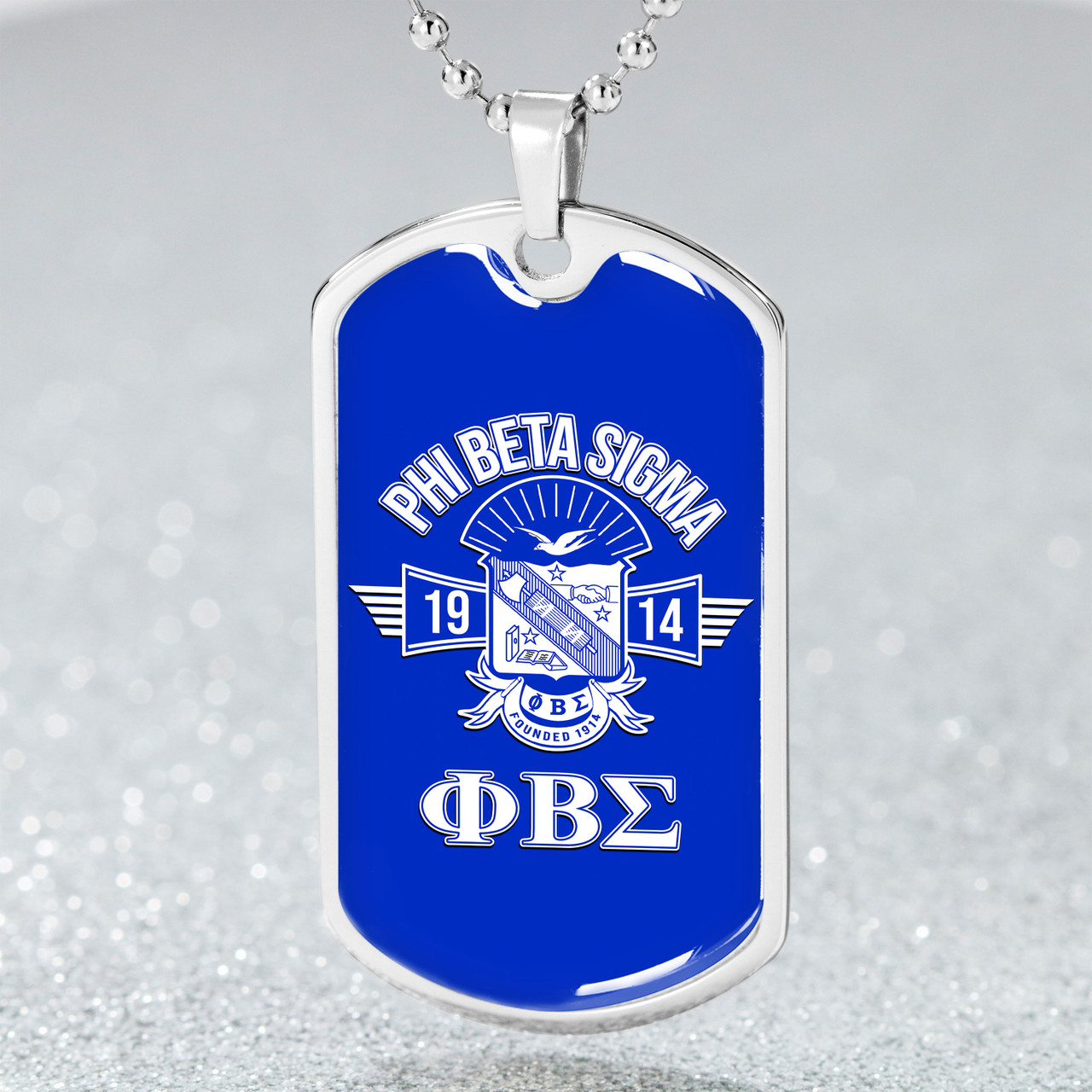 Phi Beta Sigma Military Dog Tag Necklace Shield