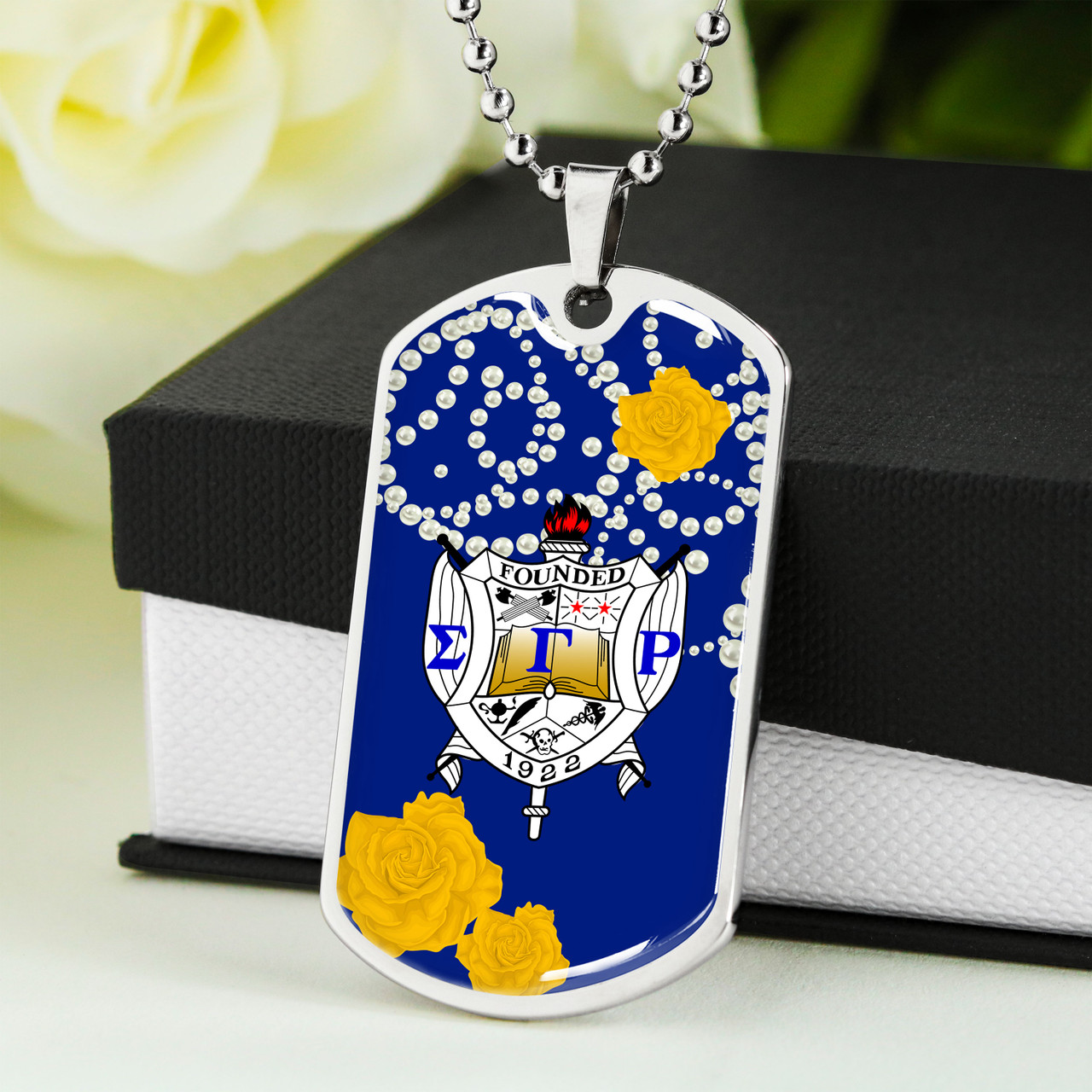 Sigma Gamma Rho Military Dog Tag Necklace Symbols Design