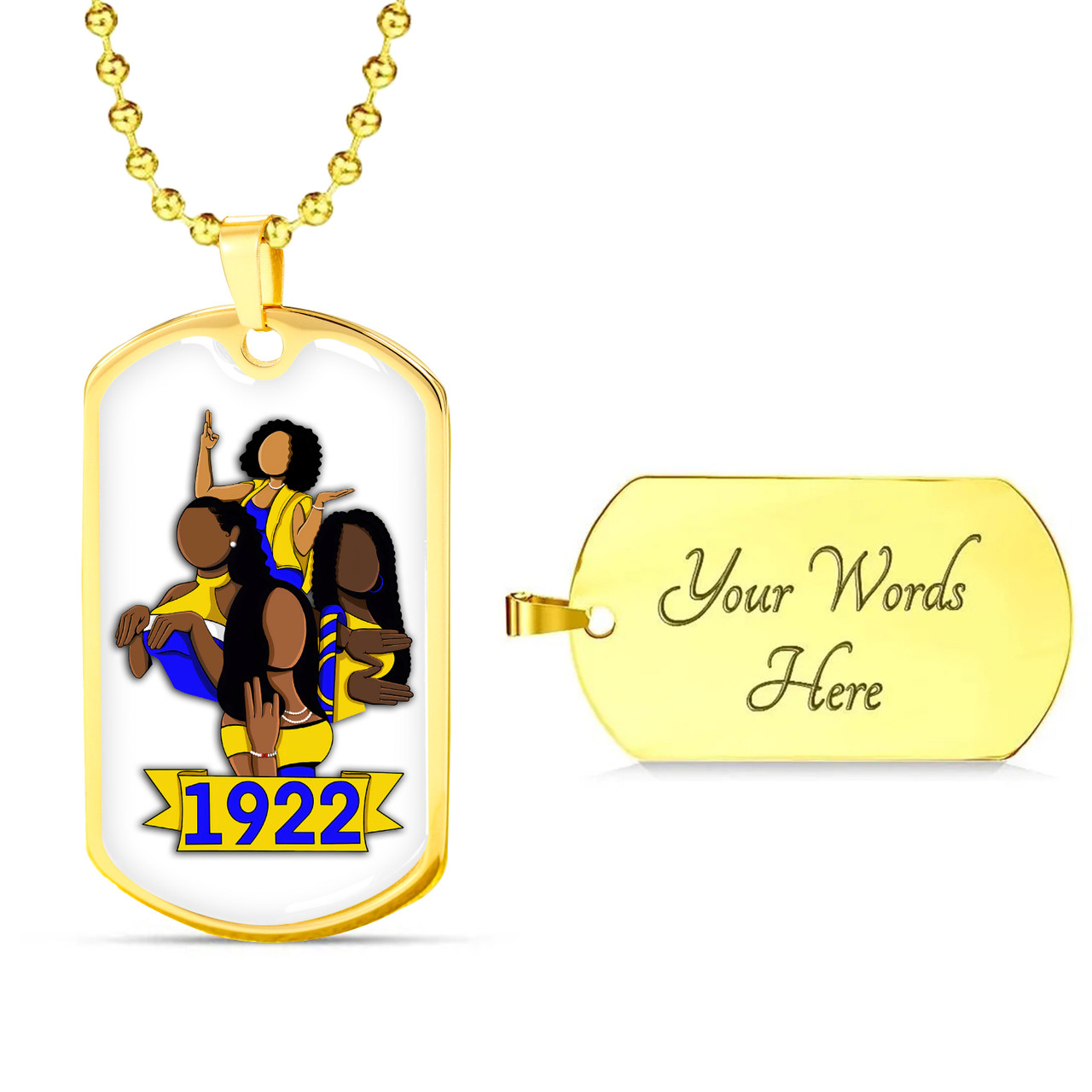 Sigma Gamma Rho Military Dog Tag Necklace Sisterhood