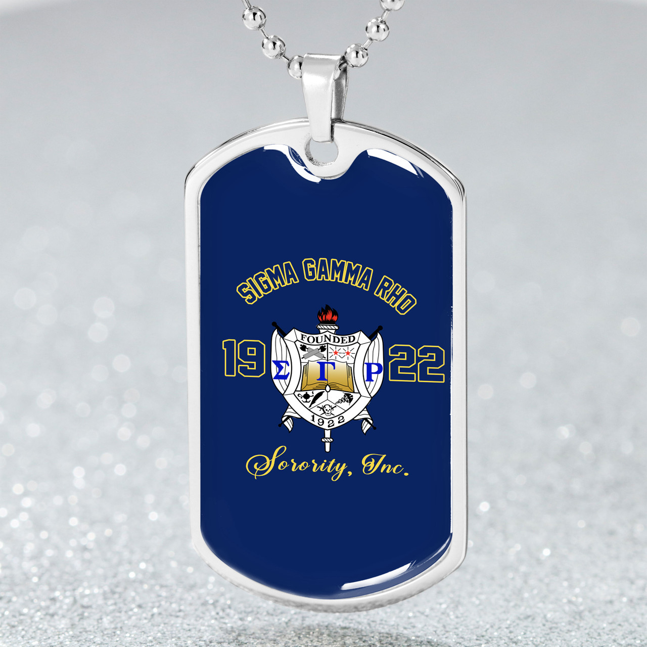 Sigma Gamma Rho Military Dog Tag Necklace Sorority