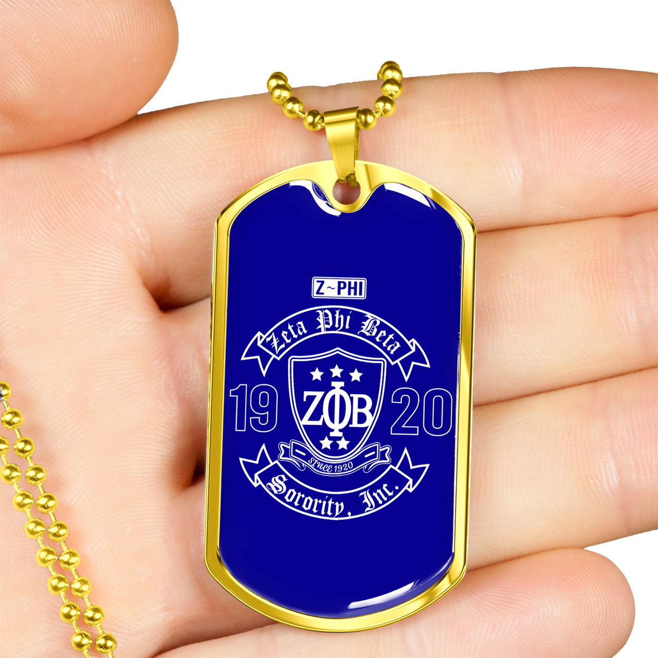 Zeta Phi Beta Military Dog Tag Necklace Sorority