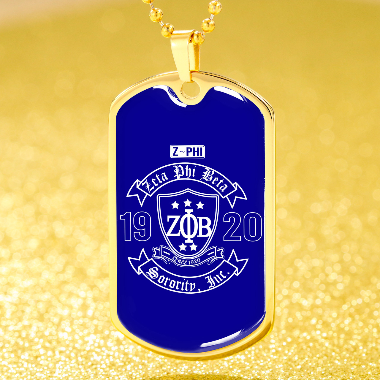 Zeta Phi Beta Military Dog Tag Necklace Sorority