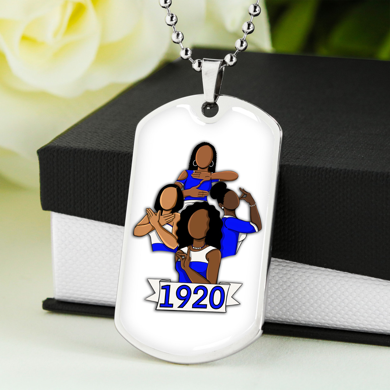 Zeta Phi Beta Military Dog Tag Necklace Sisterhood