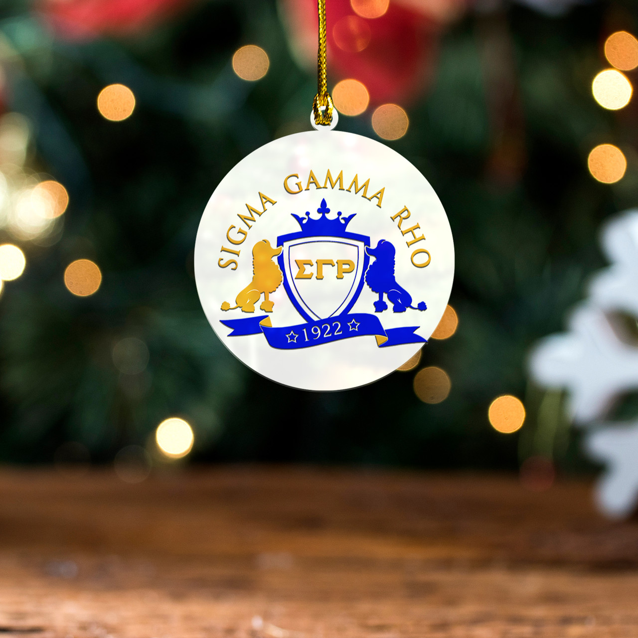 Sigma Gamma Rho Acrylic And Wooden Ornament Since 1922